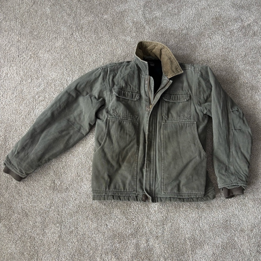 Men's Olive Green Canvas Utility Jacket